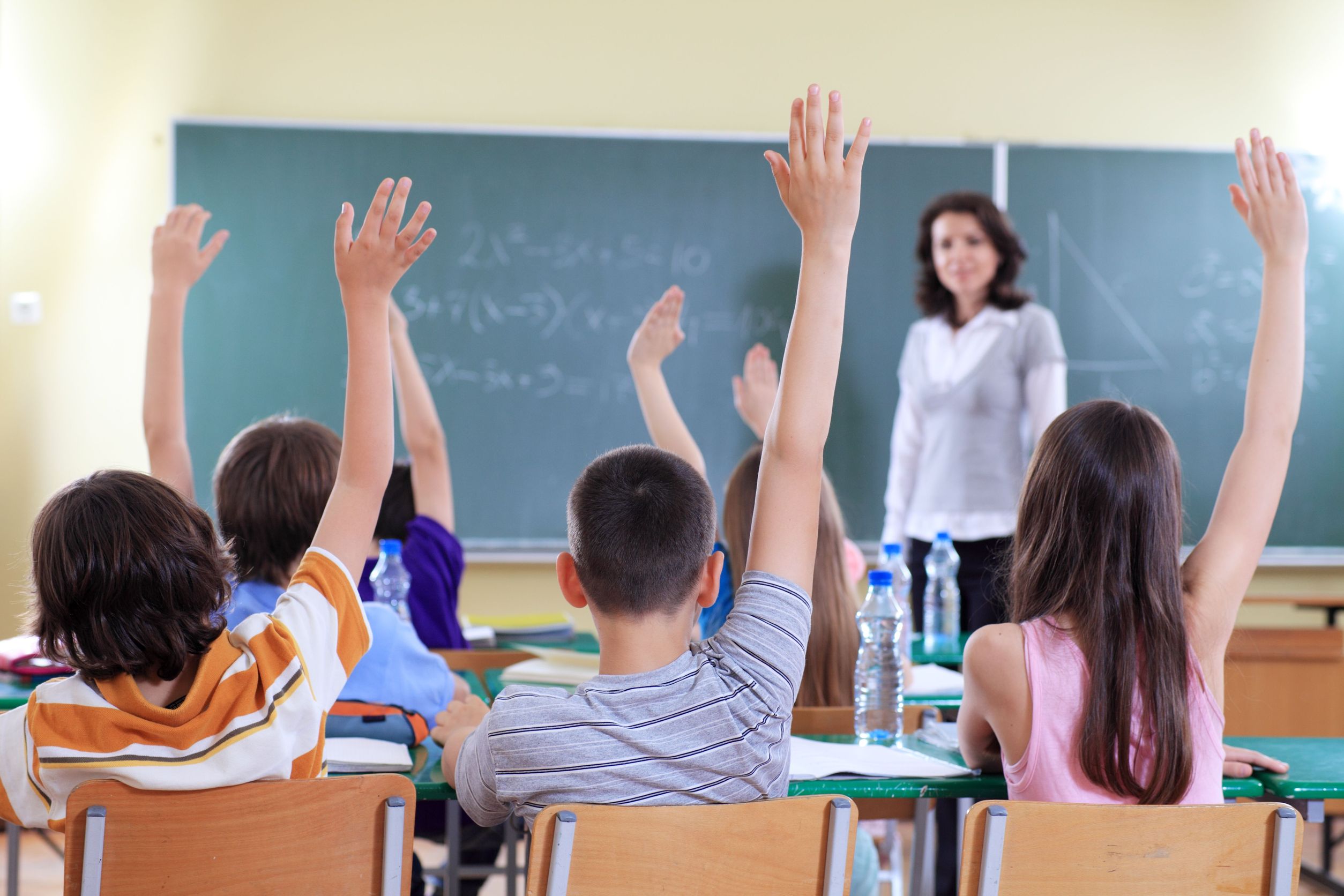 class raising hands